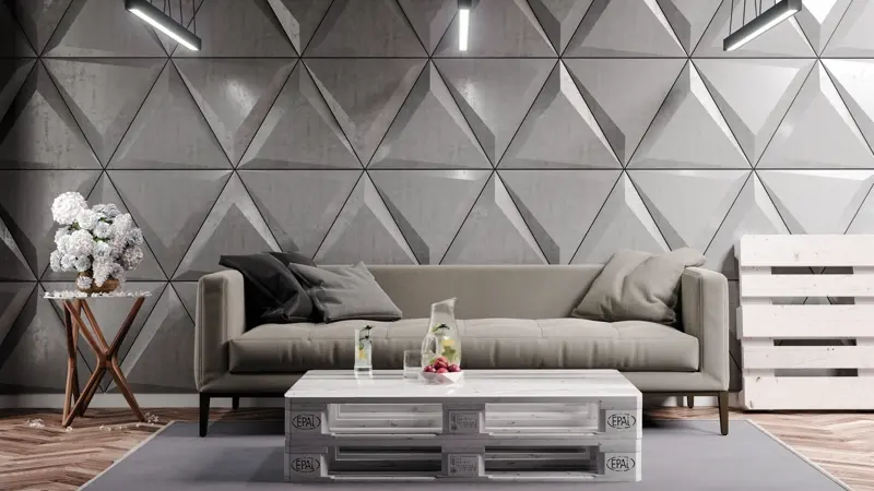 Beton architektoniczny w salonie