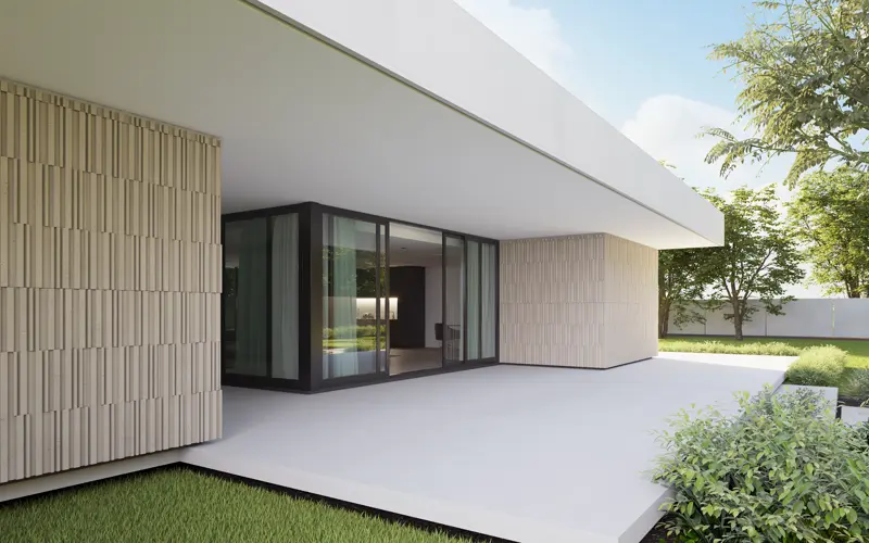 Beton architektoniczny na elewacji