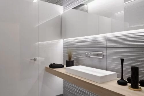 Łazienka w nowoczesnym hotelu tylko z betonem architektoniczny - VHCT®