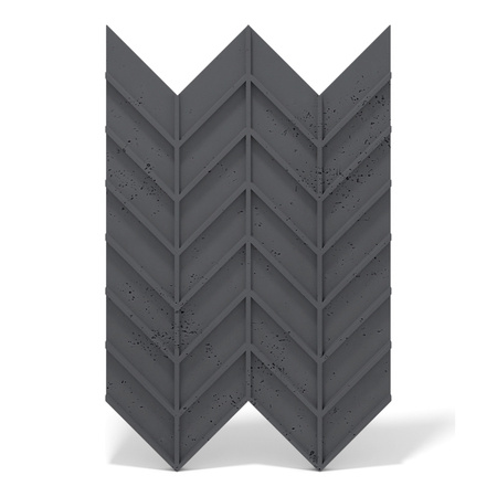 Płyta betonowa na ścianę 3D PB47 939x600x25, czarny B15, beton architektoniczny