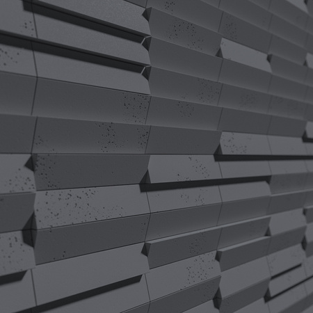 Płyta betonowa na ścianę 3D PB69 5x22,6x2,czarny B15, beton architektoniczny