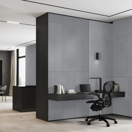 Płyta betonowa na ścianę 3D PB38 1350x480x30, antracytowy B08, beton architektoniczny
