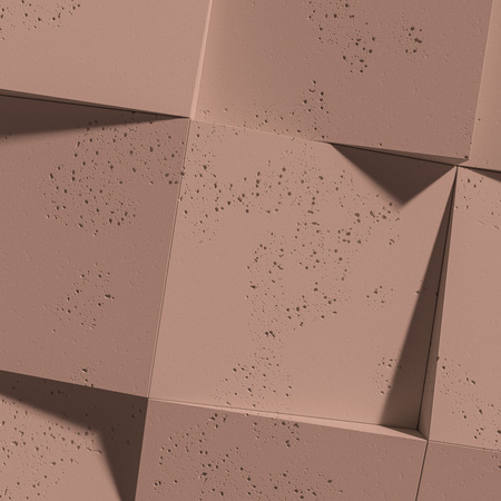 Płyta betonowa na ścianę 3D PB15 600x600x40, brudny róż CL07, beton architektoniczny