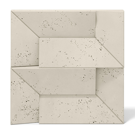 Płyta betonowa na ścianę 3D PB26A 600x600x45, kość słoniowa KS; wzór A, beton architektoniczny