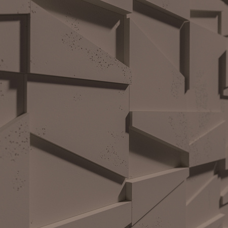 Płyta betonowa na ścianę 3D PB09 1200x600x45, czekoladowy CL02, beton architektoniczny