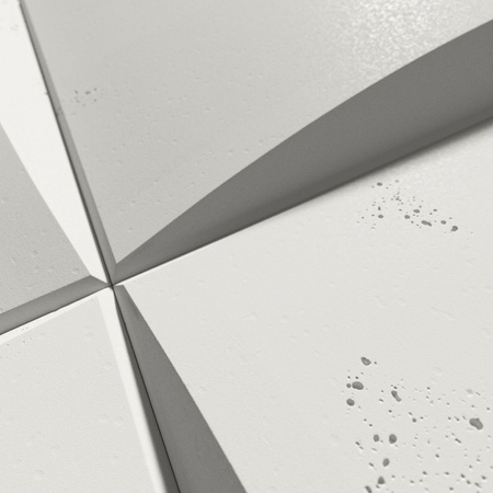Płyta betonowa na ścianę 3D PB20 600x600x40, zgaszona biel B0, beton architektoniczny
