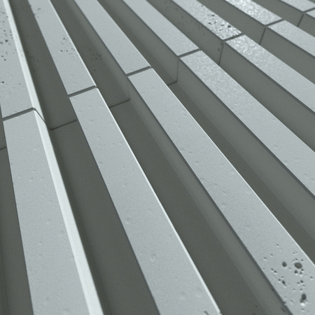 Płyta betonowa na ścianę 3D PB38 1350x480x30, jasny błękit CL06, beton architektoniczny