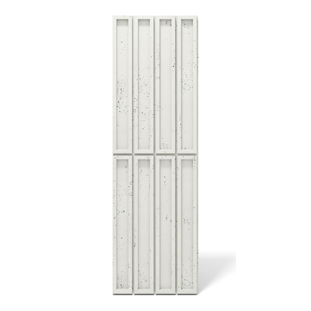 Płyta betonowa na ścianę 3D PB66A 1350x430x22, zgaszona biel B0; wzór A, beton architektoniczny