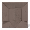 Płyta betonowa na ścianę 3D PB26B 600x600x45, czekoladowy CL02; wzór B, beton architektoniczny