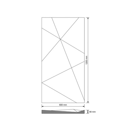 Płyta betonowa na ścianę 3D PB05C 1200x600x48, kaszmirowy CL04, wzór C, beton architektoniczny