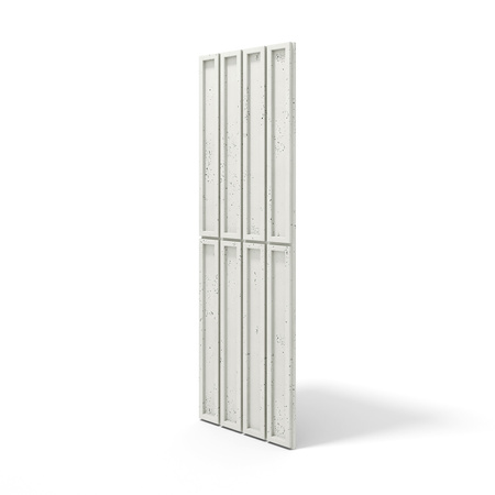 Płyta betonowa na ścianę 3D PB66A 1350x430x22, zgaszona biel B0; wzór A, beton architektoniczny