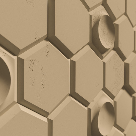 Płyta betonowa na ścianę 3D PB01 975x650x35, miodowy CL03, beton architektoniczny