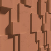 Płyta betonowa na ścianę 3D PB11 1200x600x40, terakota CL01; wzór A, beton architektoniczny