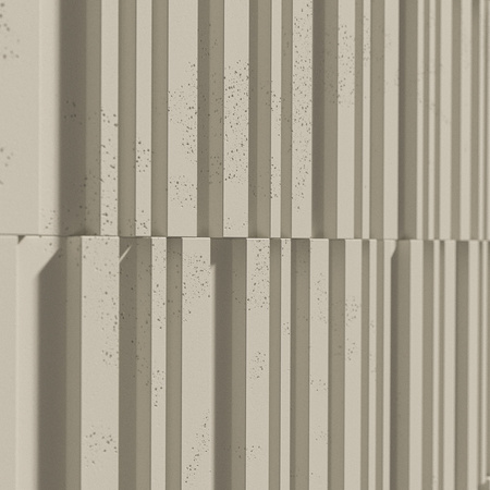 Płyta betonowa na ścianę 3D PB42 1350x600x30, kość słoniowa KS, beton architektoniczny
