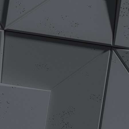 Płyta betonowa na ścianę 3D PB26A 600x600x45, czarny B15, wzór A, beton architektoniczny