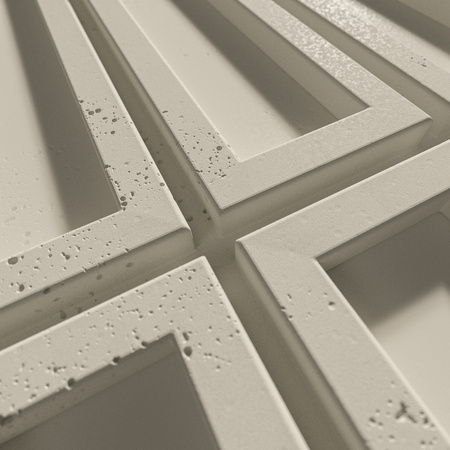 Płyta betonowa na ścianę 3D PB66A 1350x430x22, kość słoniowa KS; wzór A, beton architektoniczny