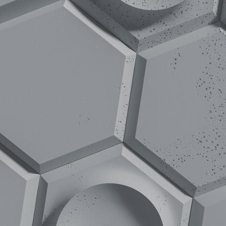 Płyta betonowa na ścianę 3D PB01 975x650x35, antracytowy B08, beton architektoniczny