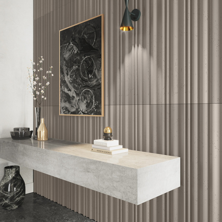 Płyta betonowa na ścianę 3D PB58 1350x560x34, szarobeżowy CL05, beton architektoniczny