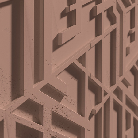 Płyta betonowa na ścianę 3D PB27 1200x600x35, brudny róż CL07, beton architektoniczny