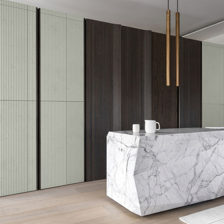 Płyta betonowa na ścianę 3D PB37 1350x600x12, pistacjowy CL08, beton architektoniczny