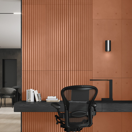 Płyta betonowa na ścianę 3D PB38 1350x480x30, terakota CL01, beton architektoniczny