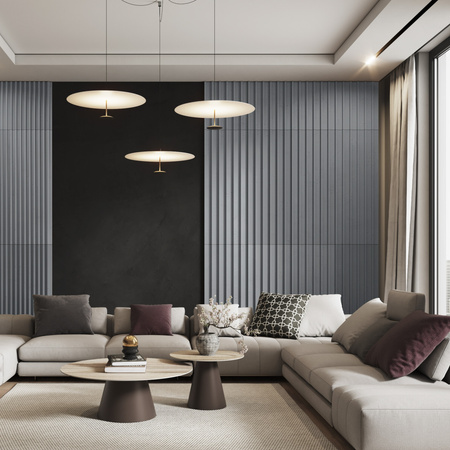 Płyta betonowa na ścianę 3D PB39 1350x490x30, antracytowy B08, beton architektoniczny