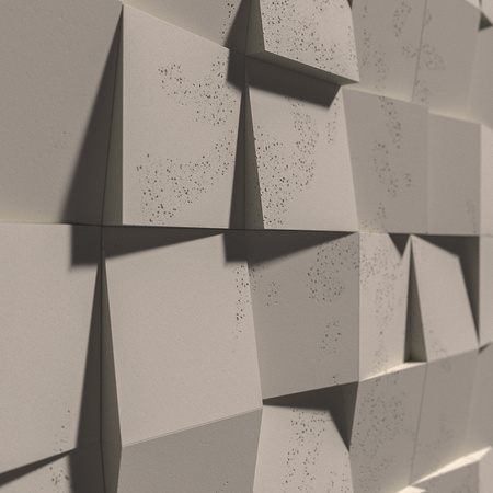 Płyta betonowa na ścianę 3D PB15 600x600x40, kaszmirowy CL04, beton architektoniczny