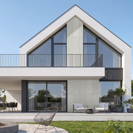 Płyta betonowa na ścianę 3D PB38 1350x480x30, zgaszona biel B0, beton architektoniczny