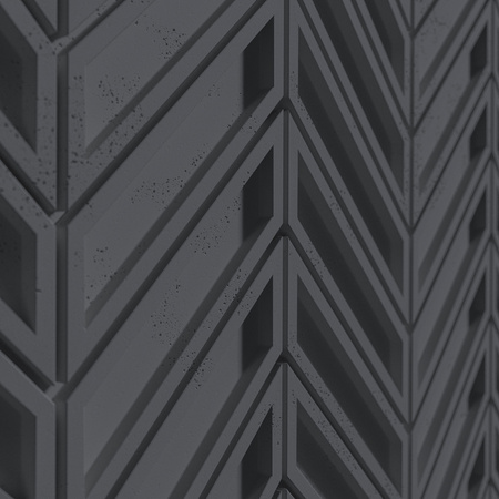 Płyta betonowa na ścianę 3D PB50 1156x600x20, czarny B15, beton architektoniczny