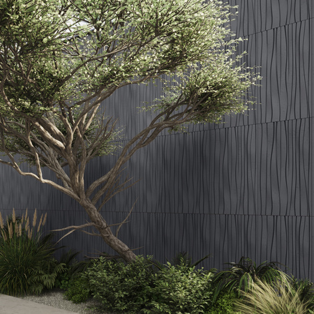 Płyta betonowa na ścianę 3D PB03 1000x500x32, czarny B15, beton architektoniczny