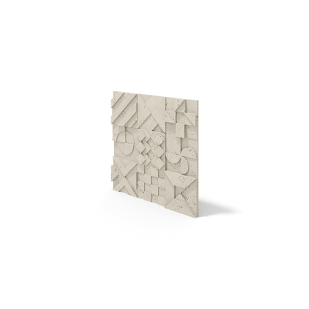 Płyta betonowa na ścianę 3D PB12B 600x600x40, kość słoniowa KS; wzór B, beton architektoniczny