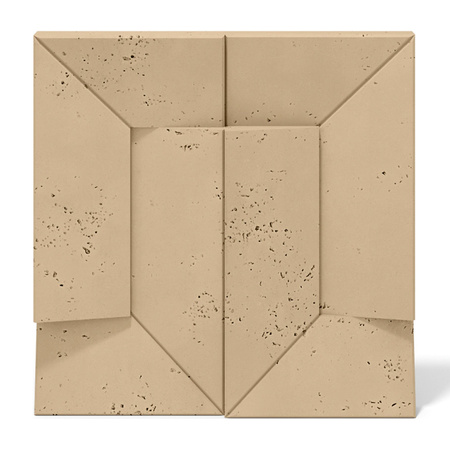 Płyta betonowa na ścianę 3D PB26B 600x600x45, miodowy CL03; wzór B, beton architektoniczny