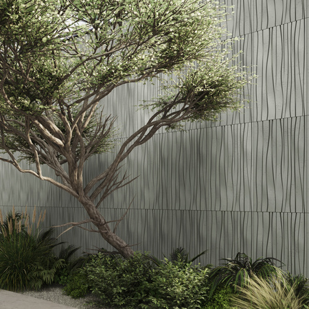 Płyta betonowa na ścianę 3D PB03 1000x500x32, zgaszona zieleń CL09, beton architektoniczny
