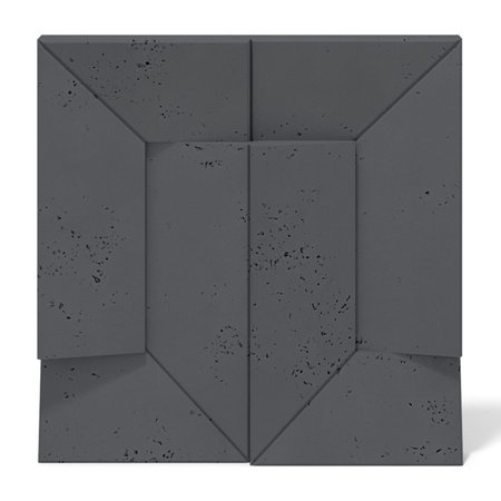 Płyta betonowa na ścianę 3D PB26B 600x600x45, czarny B15, wzór B, beton architektoniczny