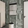 Płyta betonowa na ścianę 3D PB26A 600x600x45, zgaszona zieleń CL09; wzór A, beton architektoniczny