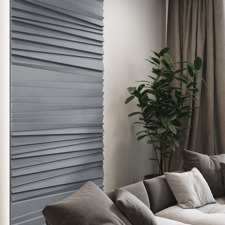 Płyta betonowa na ścianę 3D PB04 1200x600x45, antracytowy B08, beton architektoniczny