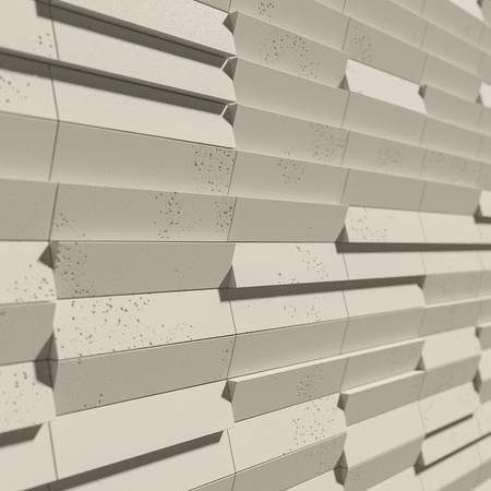 Płyta betonowa na ścianę 3D PB69 5x22,6x2, kość słoniowa KS, beton architektoniczny