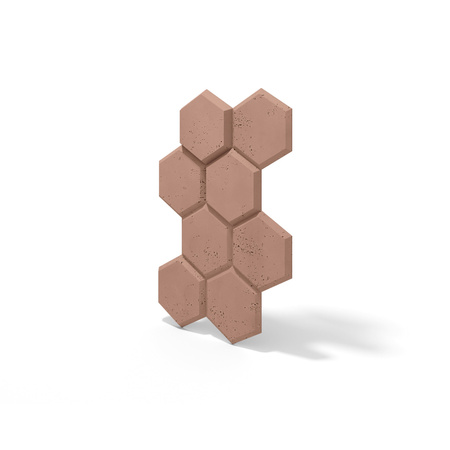 Płyta betonowa na ścianę 3D PB01 975x650x35, brudny róż CL07, beton architektoniczny