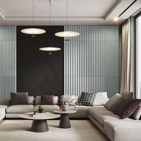 Płyta betonowa na ścianę 3D PB39 1350x490x30, jasny błękit CL06, beton architektoniczny