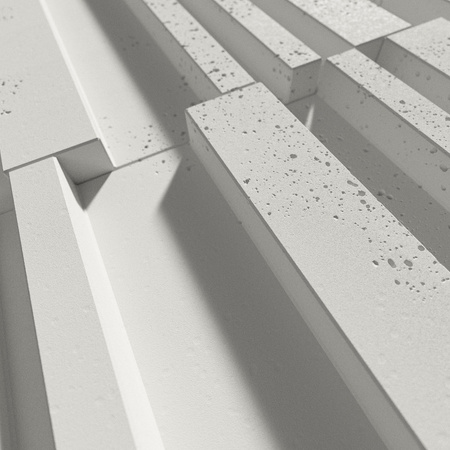 Płyta betonowa na ścianę 3D PB42 1350x600x30,, biały B0, beton architektoniczny
