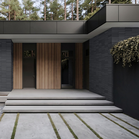 Płyta betonowa na ścianę 3D PB69 5x22,6x2,czarny B15, beton architektoniczny