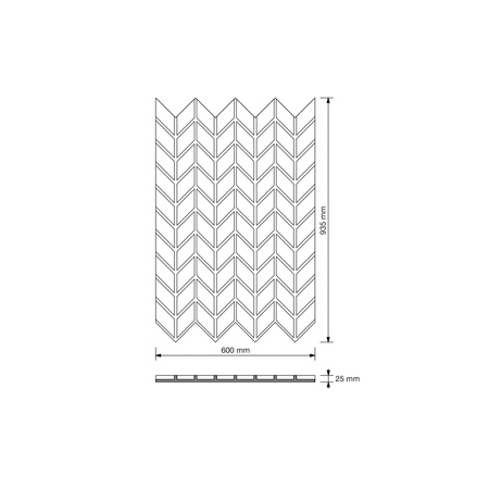 Płyta betonowa na ścianę 3D PB49 935x600x25, czekoladowy CL02, beton architektoniczny