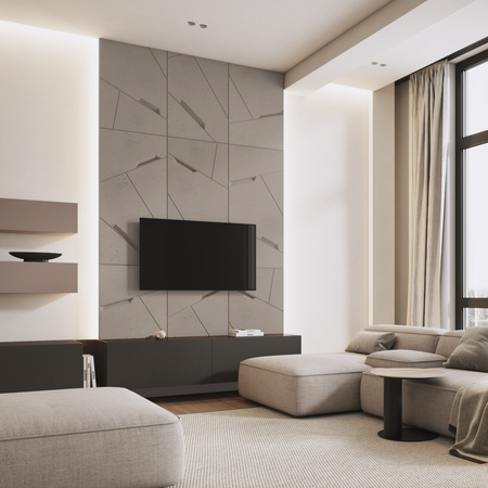 Płyta betonowa na ścianę 3D PB18 1200x600x38, kaszmirowy CL04, beton architektoniczny