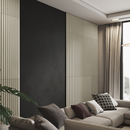 Płyta betonowa na ścianę 3D PB39 1350x490x30, kość słoniowa KS, beton architektoniczny