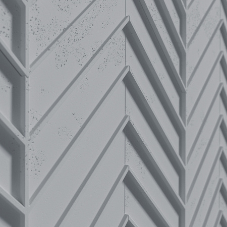 Płyta betonowa na ścianę 3D PB45 1188x600x25, szary S96, beton architektoniczny