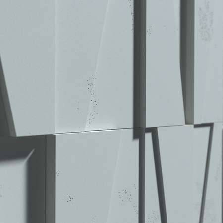 Płyta betonowa na ścianę 3D PB10B 600x600x40, jasny błękit CL06; wzór B, beton architektoniczny