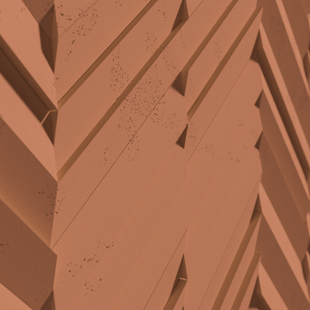 Płyta betonowa na ścianę 3D PB70A 1200x600x35, terakota CL01; wzór A, beton architektoniczny