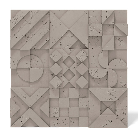 Płyta betonowa na ścianę 3D PB12B 600x600x40, szarobeżowy CL05; wzór B, beton architektoniczny