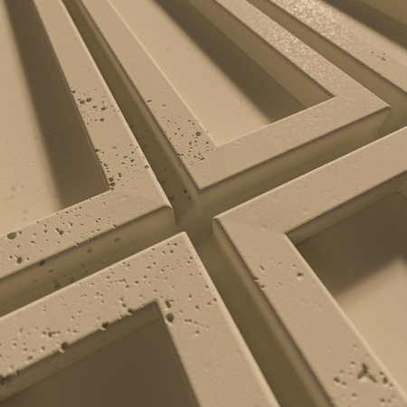 Płyta betonowa na ścianę 3D PB66A 1350x430x22, miodowy CL03; wzór A, beton architektoniczny