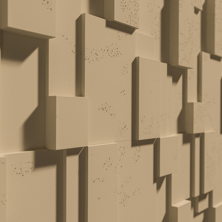 Płyta betonowa na ścianę 3D PB11 1200x600x40, miodowy CL03; wzór A, beton architektoniczny